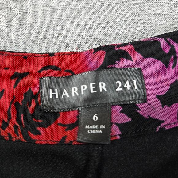 Harper 241 Wom Sz 6 Black Dark Floral Sheer Long Sleeve Dress Whimsigoth Witchy - Picture 9 of 12